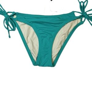 ECHO Design Solid String Bikini Bottom, Low-rise, Color Caribbean Sea, Sz. XS